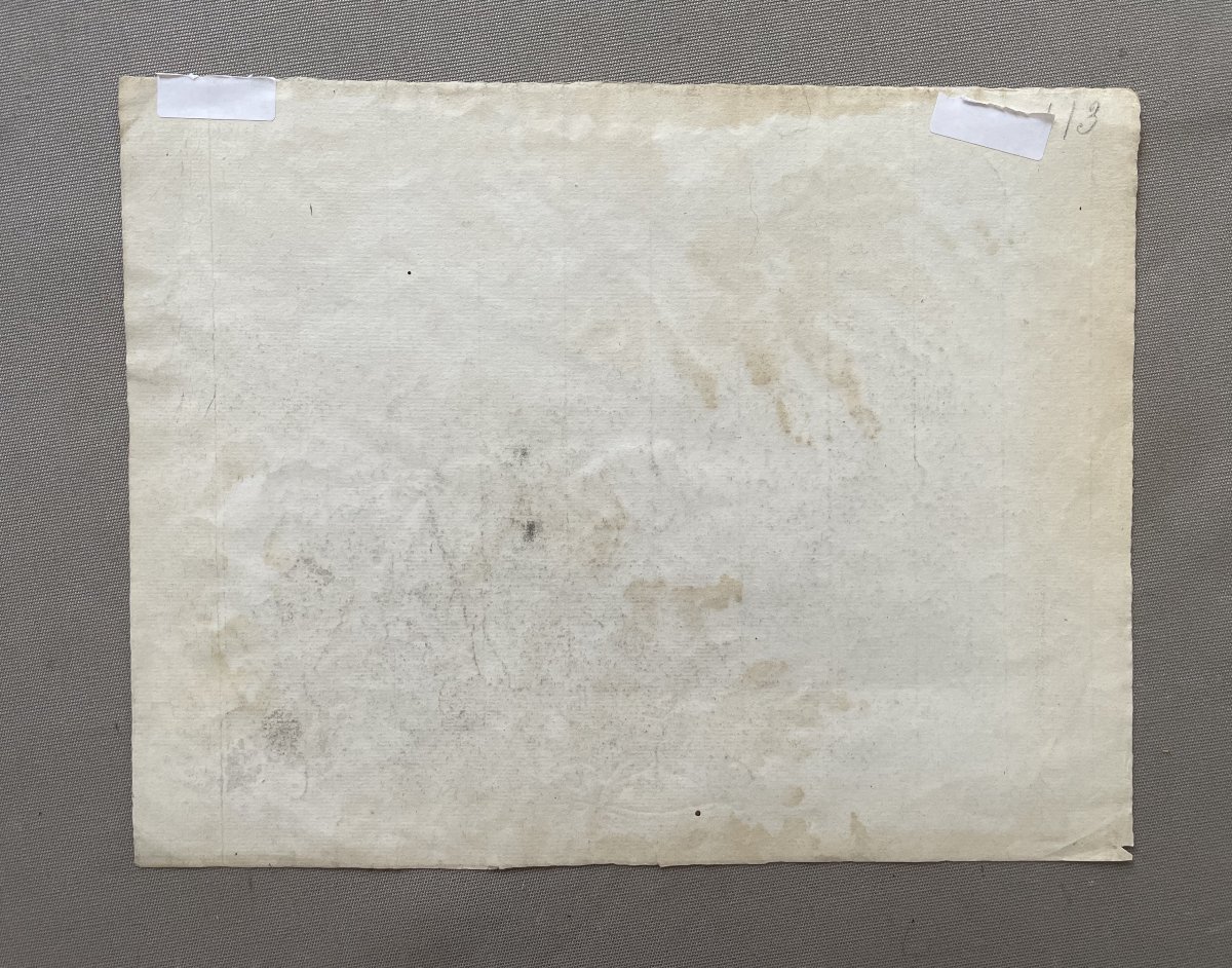 Vue de Corte en Corse, dessin daté 1868, signature à identifier-photo-1