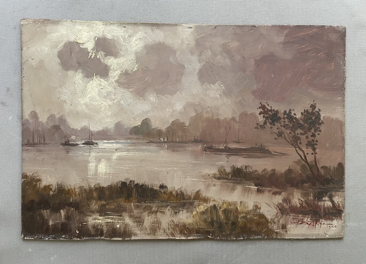 Léon Zeytline, huile sur panneau-photo-2