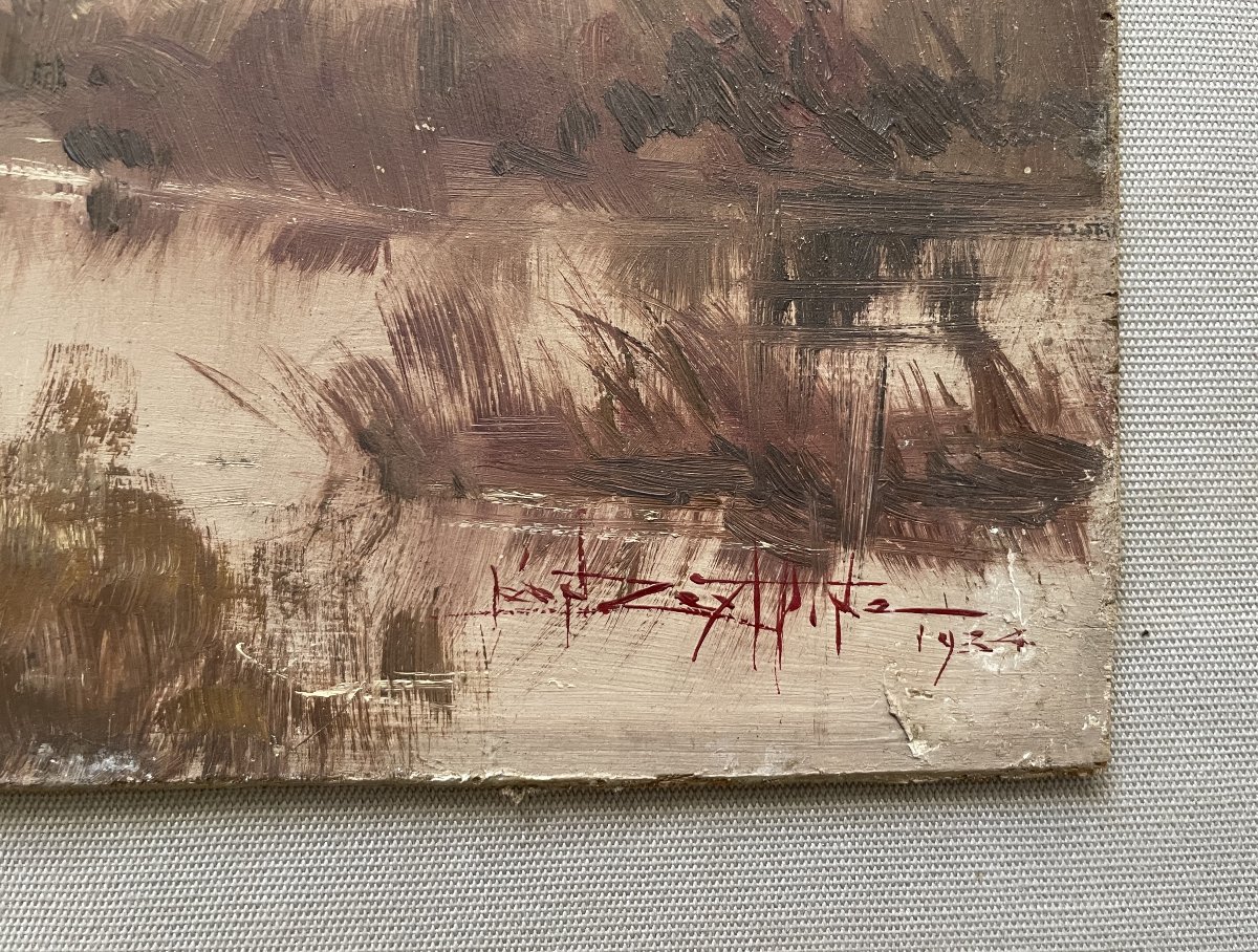 Léon Zeytline, huile sur panneau-photo-3
