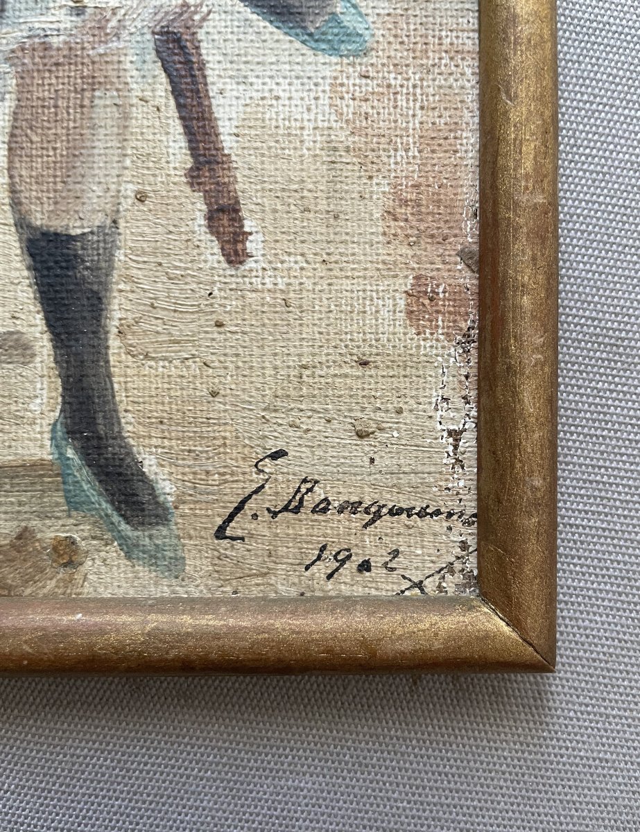 Femme se balançant sur une chaise, signature à identifier-photo-2