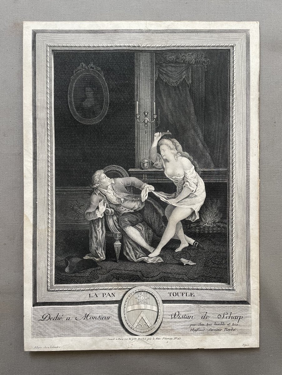 La pantoufle, gravure, XVIIIe