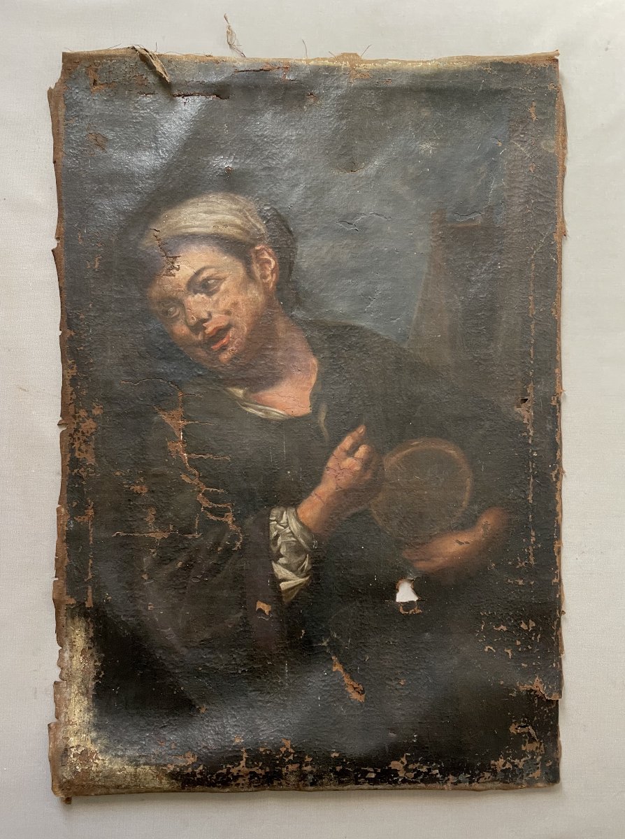 Ecole du Nord, huile sur toile XVIIe à restaurer