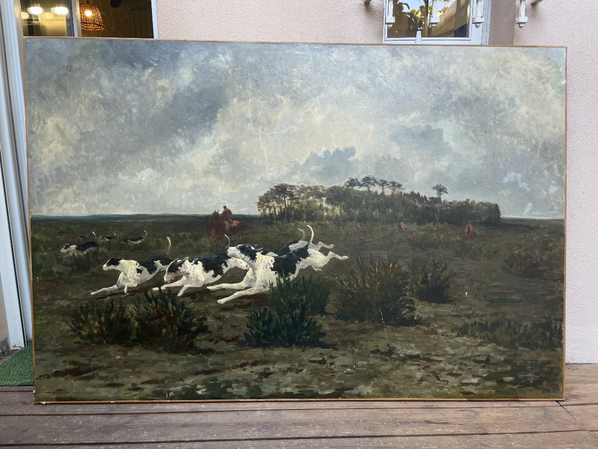 Scène de chasse à courre, très grand format-photo-2
