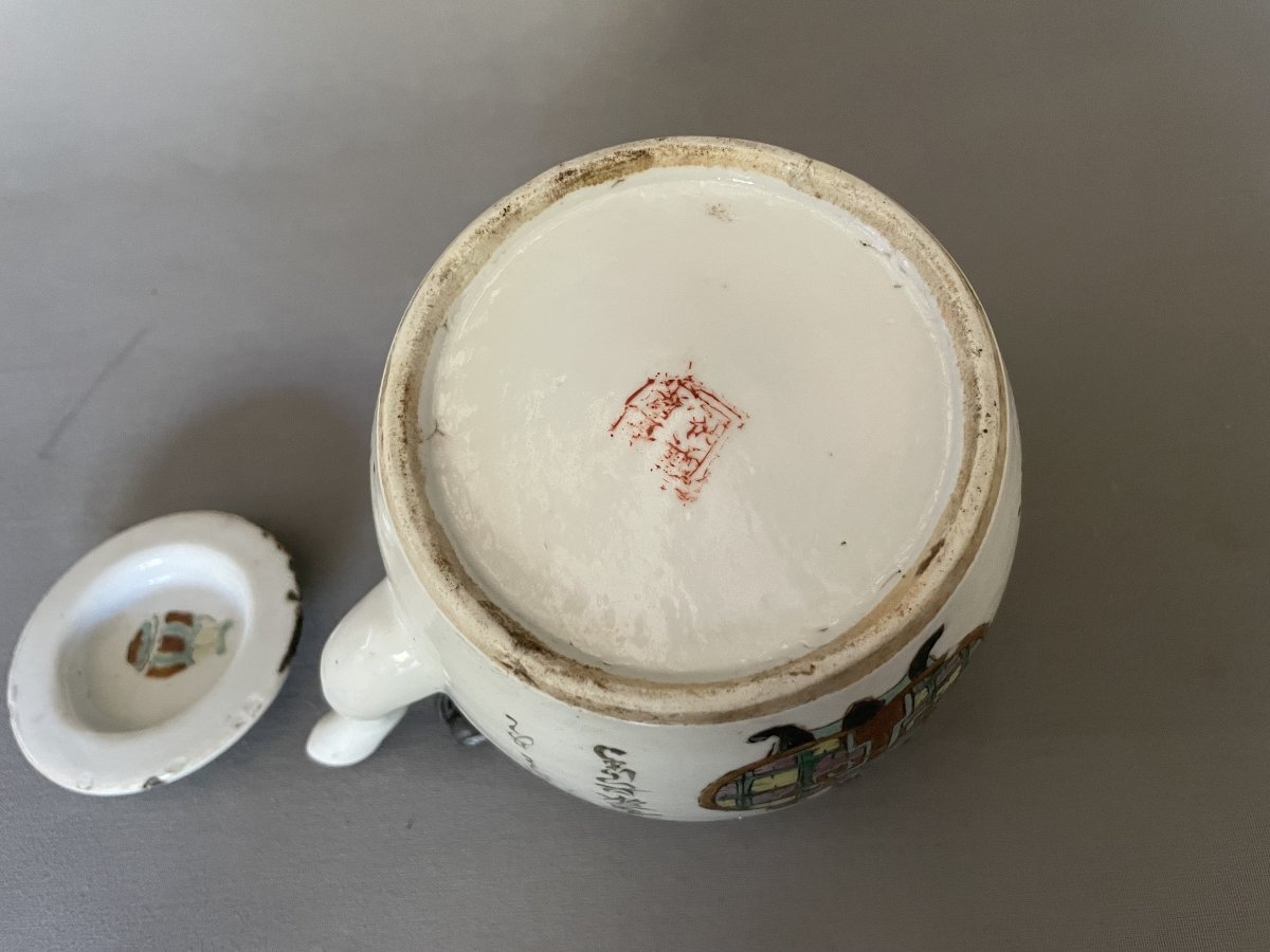 Théière en porcelaine, Chine, fin XIXe-photo-2