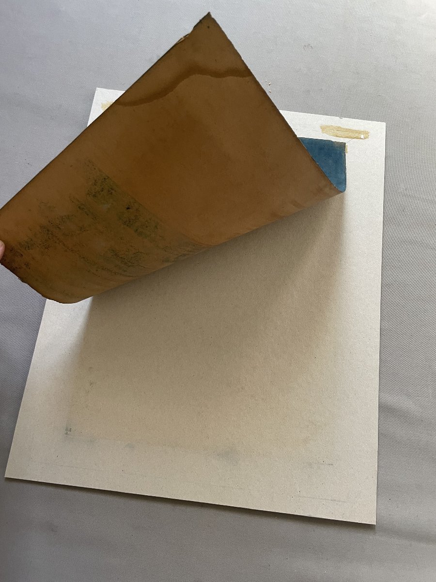 Maison éclairée, pastel, début XXe-photo-1