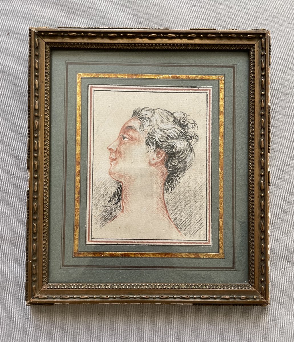 Profile Of A Woman, Drawn With Three Pencils