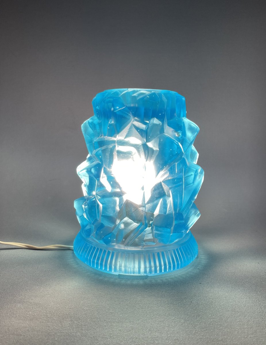Molded Glass Lamp, Mid-20th Century-photo-4