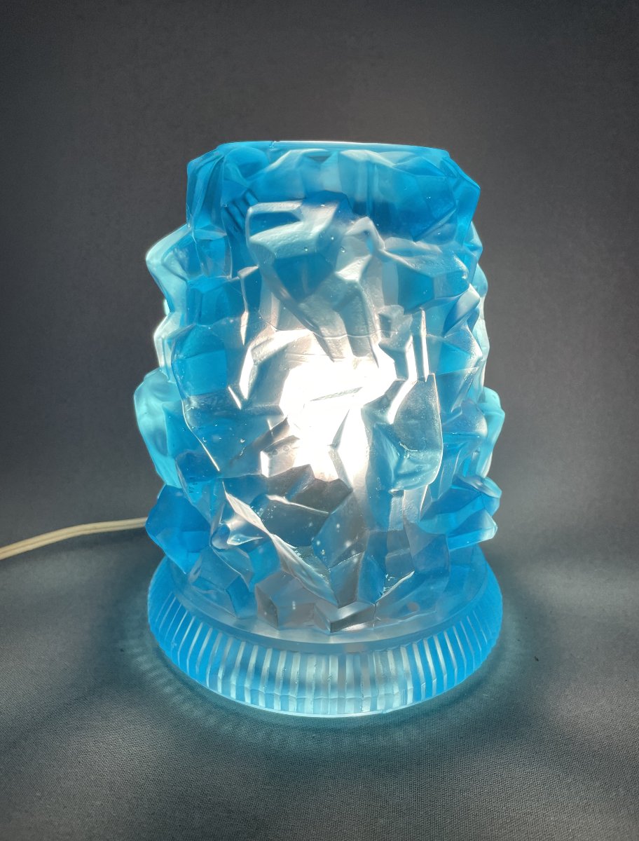 Molded Glass Lamp, Mid-20th Century