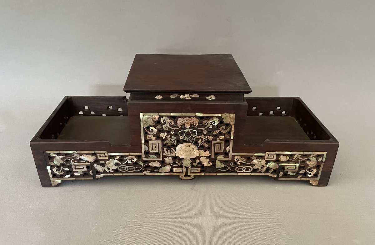Base With Mother-of-pearl Inlay, Indochina, 19th Century-photo-2