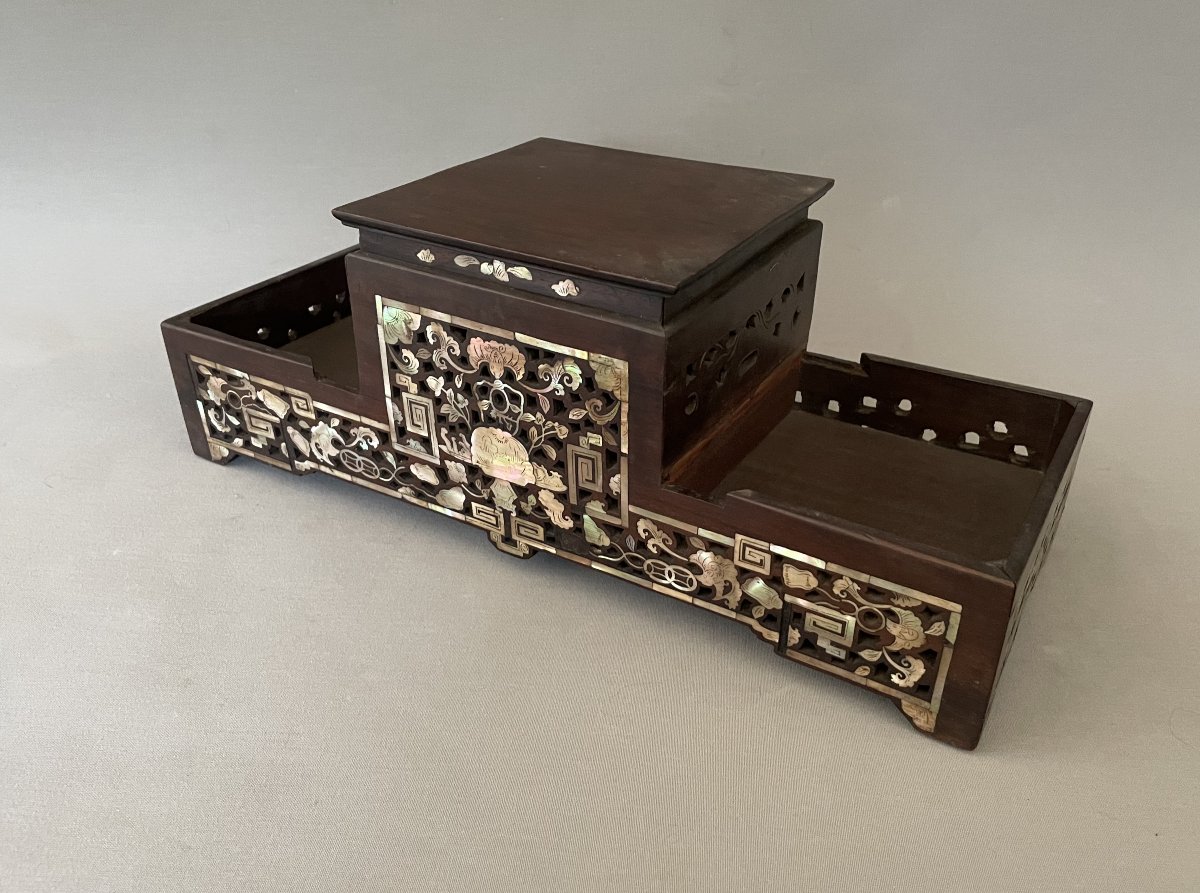 Base With Mother-of-pearl Inlay, Indochina, 19th Century-photo-3