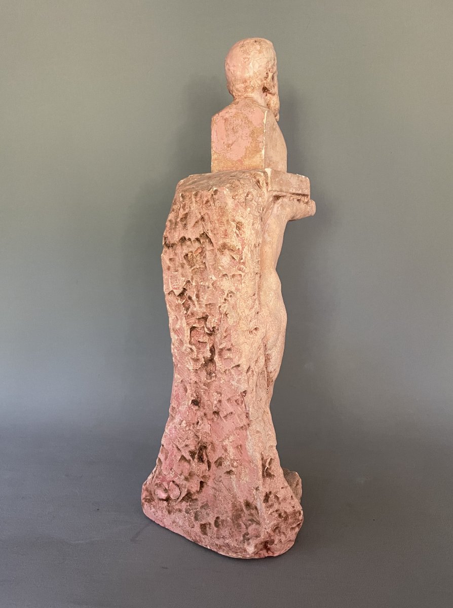 Tribute To Jean Jaurès, Patinated Plaster Sculpture -photo-3