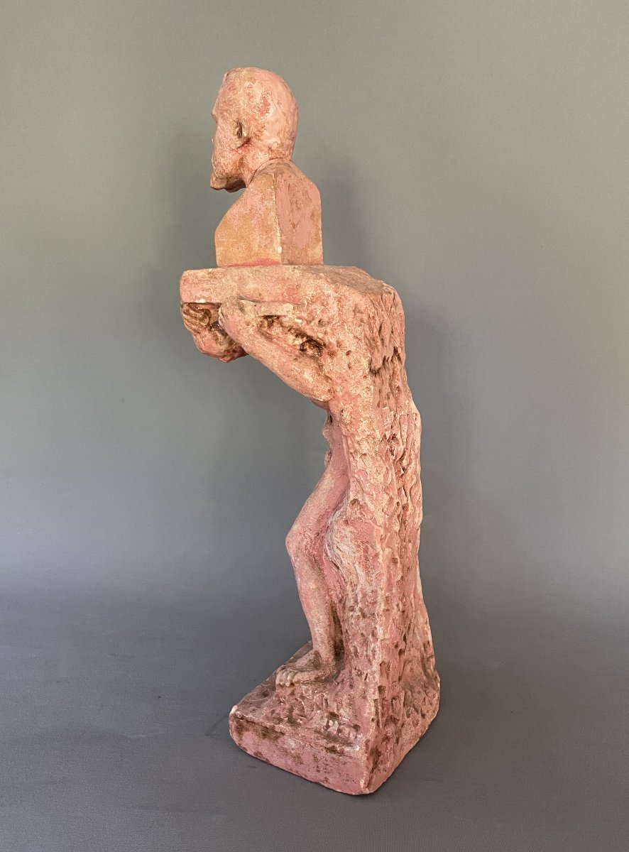 Tribute To Jean Jaurès, Patinated Plaster Sculpture -photo-4