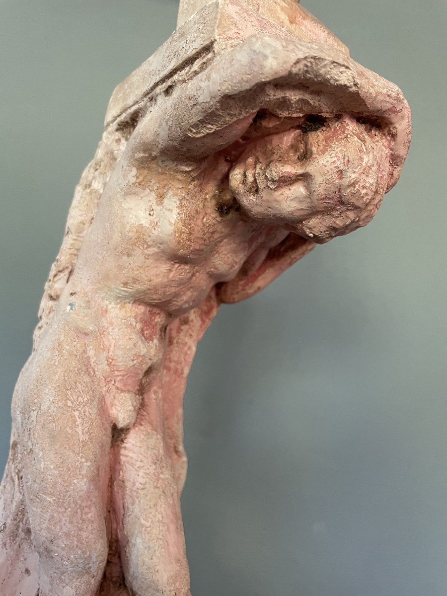 Tribute To Jean Jaurès, Patinated Plaster Sculpture -photo-1