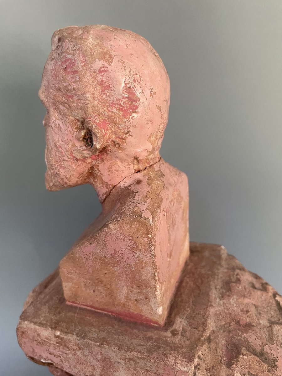 Tribute To Jean Jaurès, Patinated Plaster Sculpture -photo-5