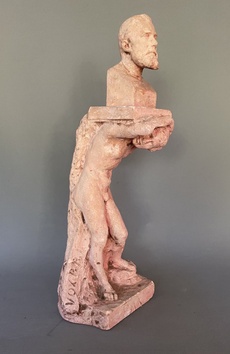 Tribute To Jean Jaurès, Patinated Plaster Sculpture 