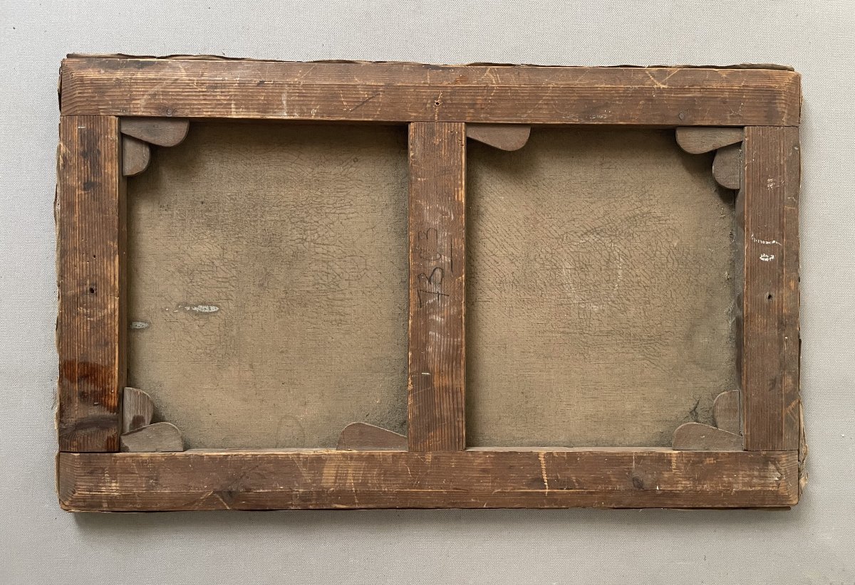 Ecole symboliste, huile sur toile signée Faugère 1891-photo-2