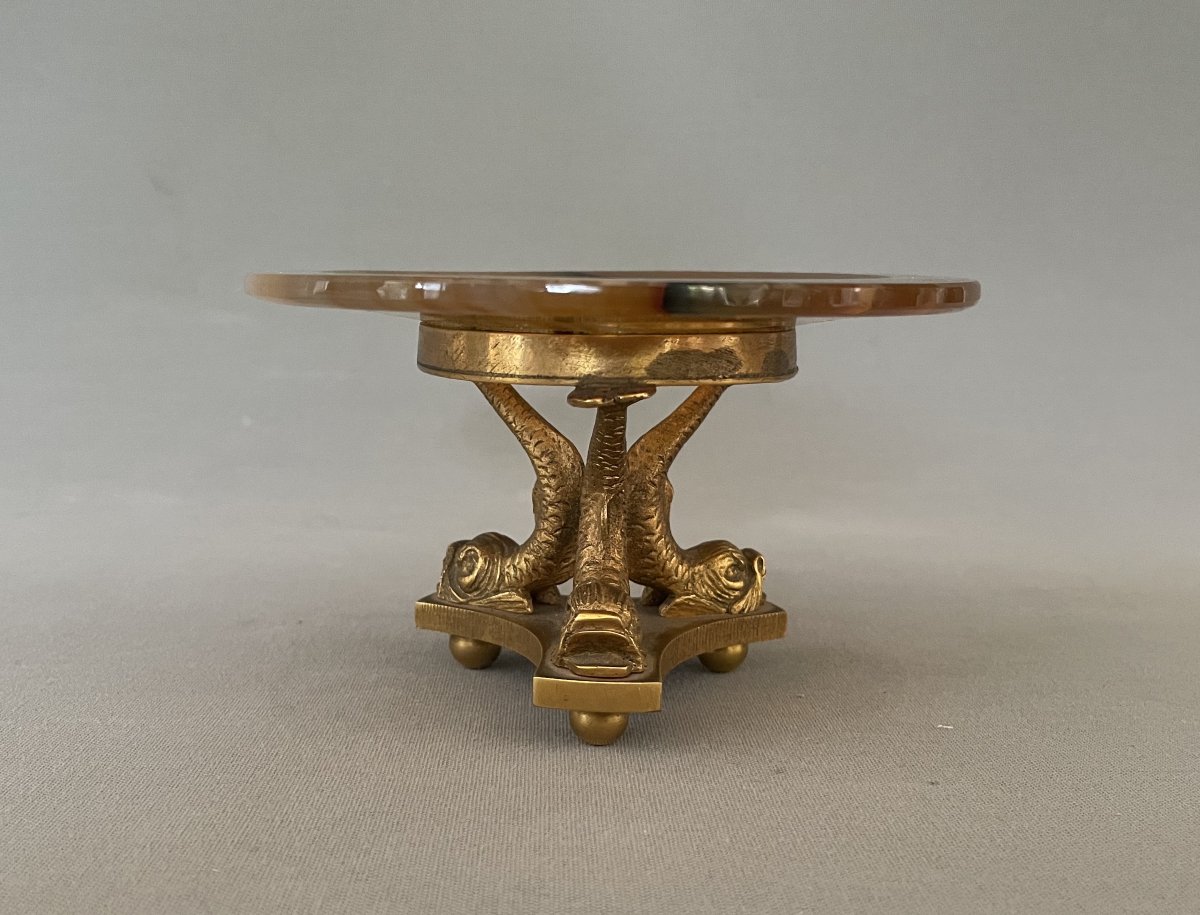 Coupelle en bronze et agate-photo-2