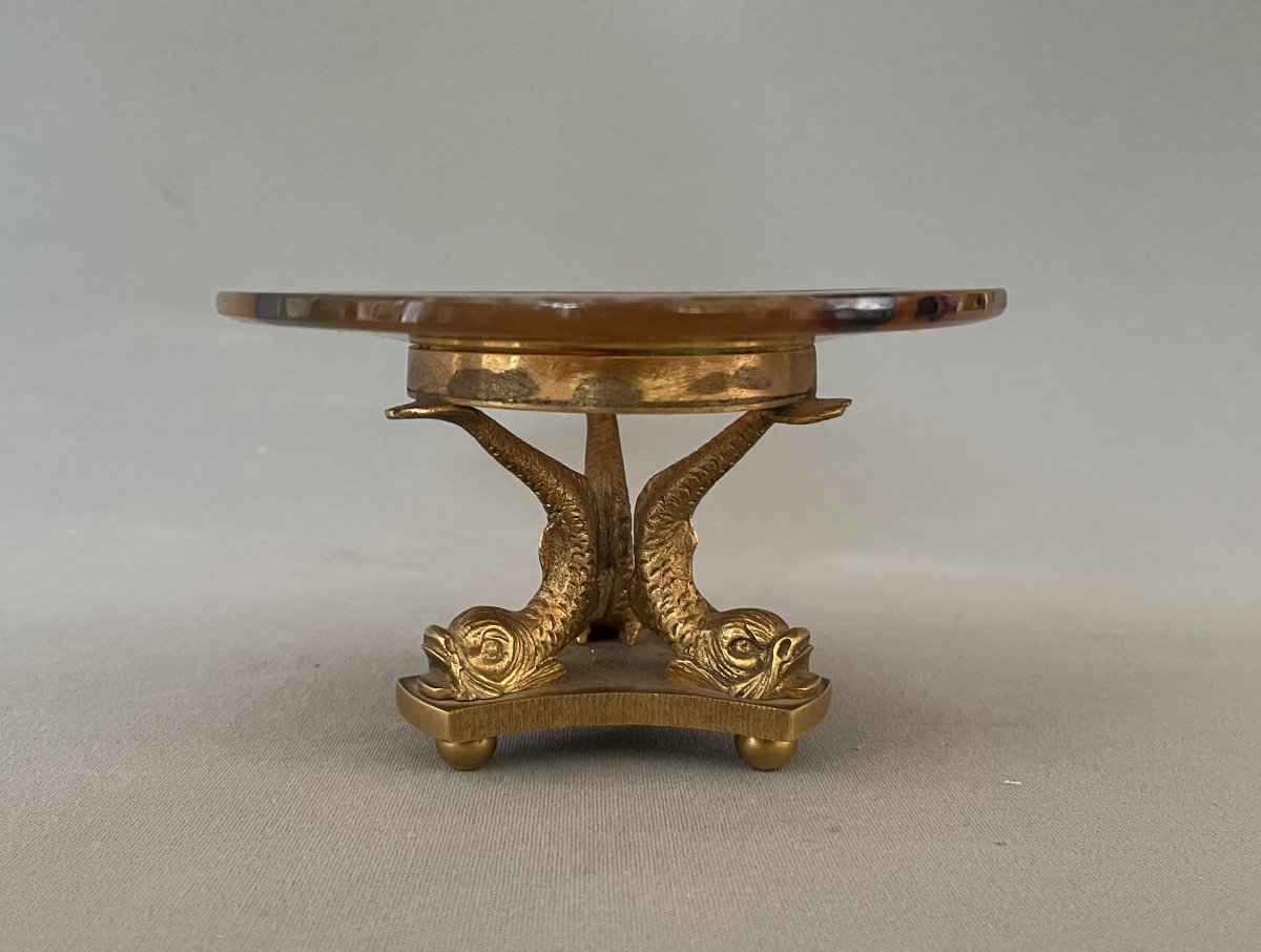Coupelle en bronze et agate-photo-3