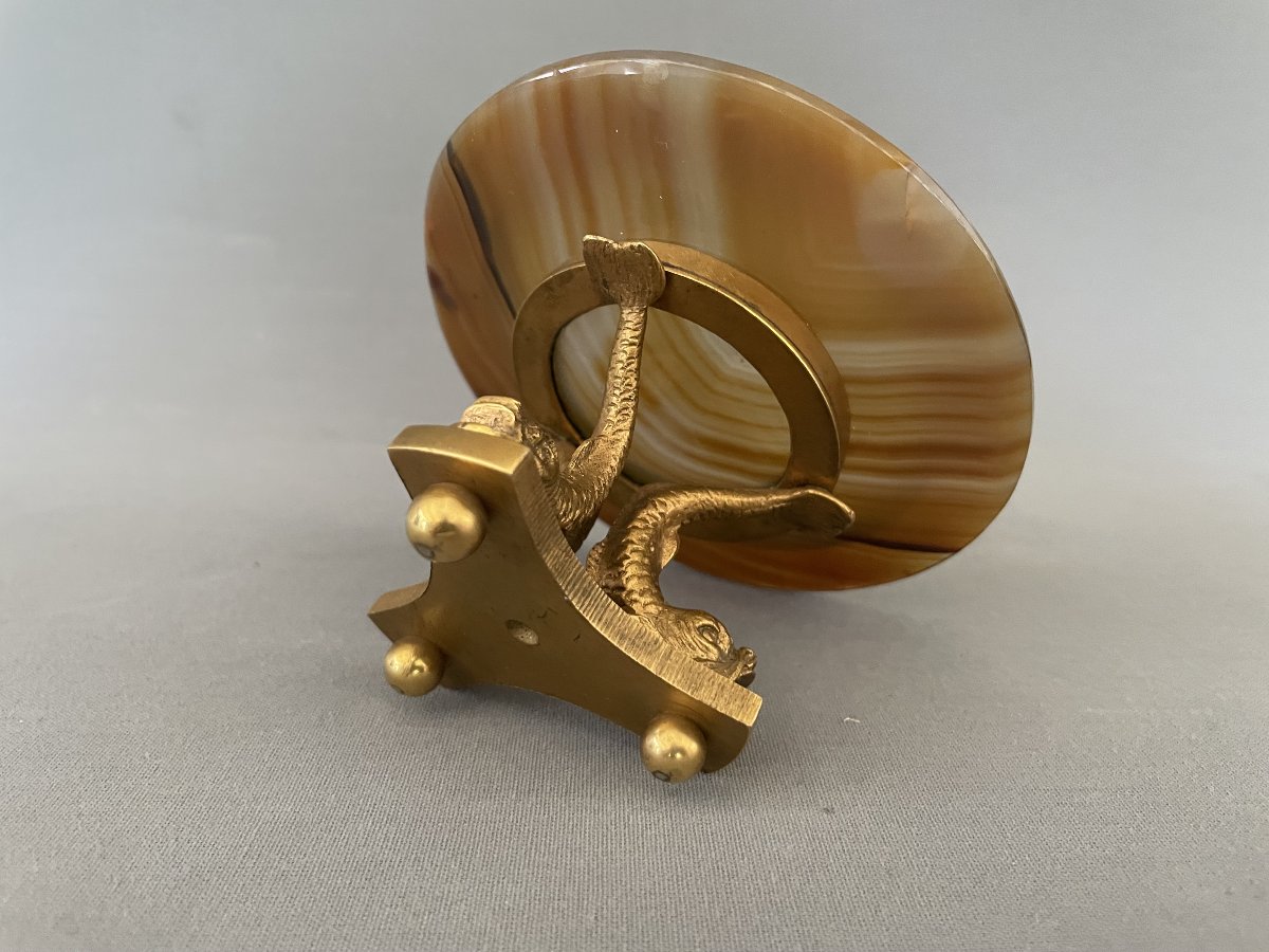 Coupelle en bronze et agate-photo-2