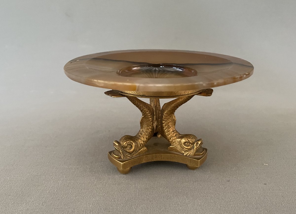 Coupelle en bronze et agate
