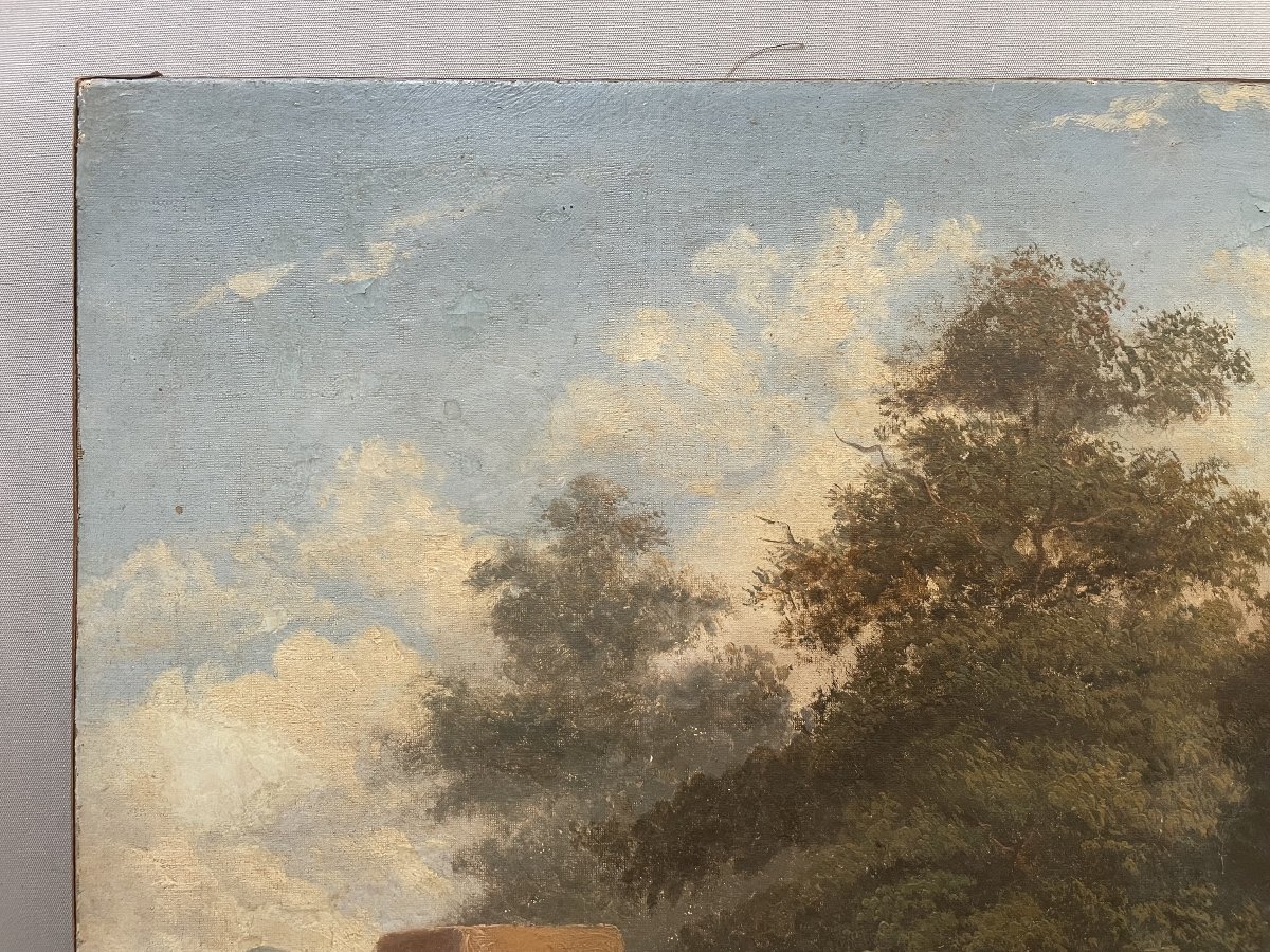 Attelage au repos, huile sur toile-photo-2