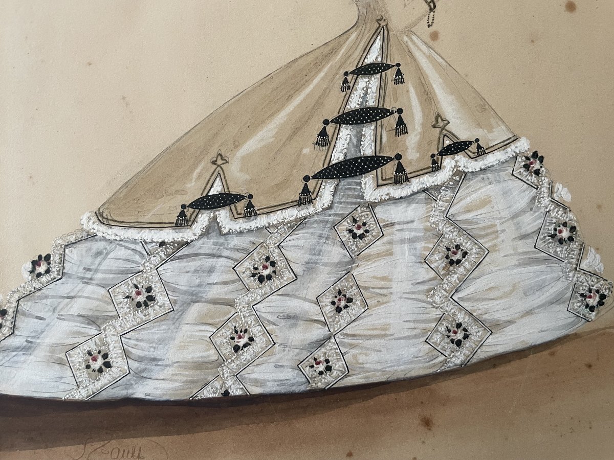 Projet de robe, dessin, XIXe-photo-3