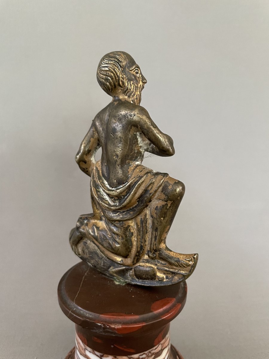 Philosophe ou poète,  sujet en bronze, XVIIe-photo-3