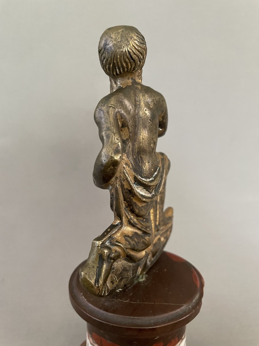 Philosophe ou poète,  sujet en bronze, XVIIe-photo-4