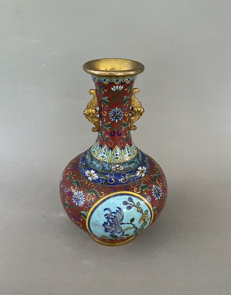 Cloisonné Vase, China, 19th Century-photo-4