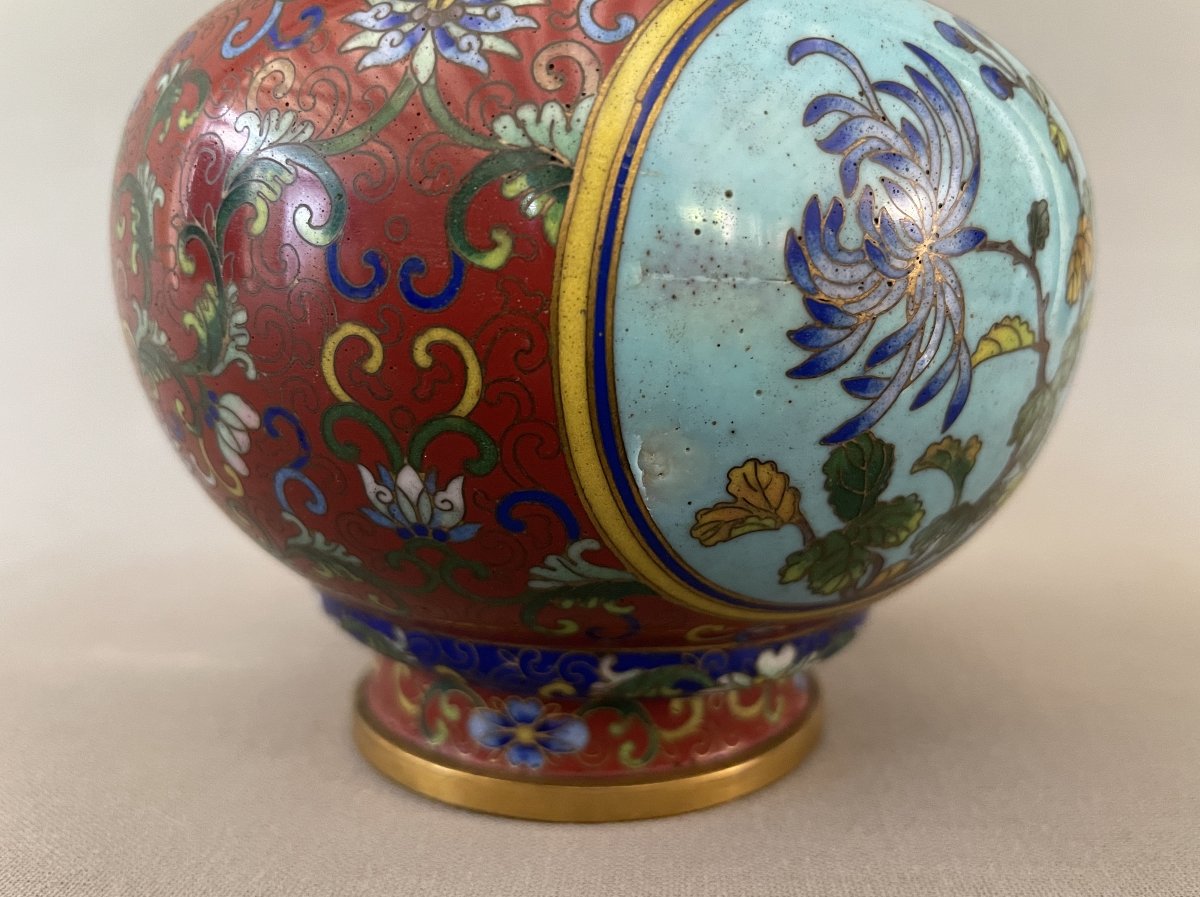 Cloisonné Vase, China, 19th Century-photo-3
