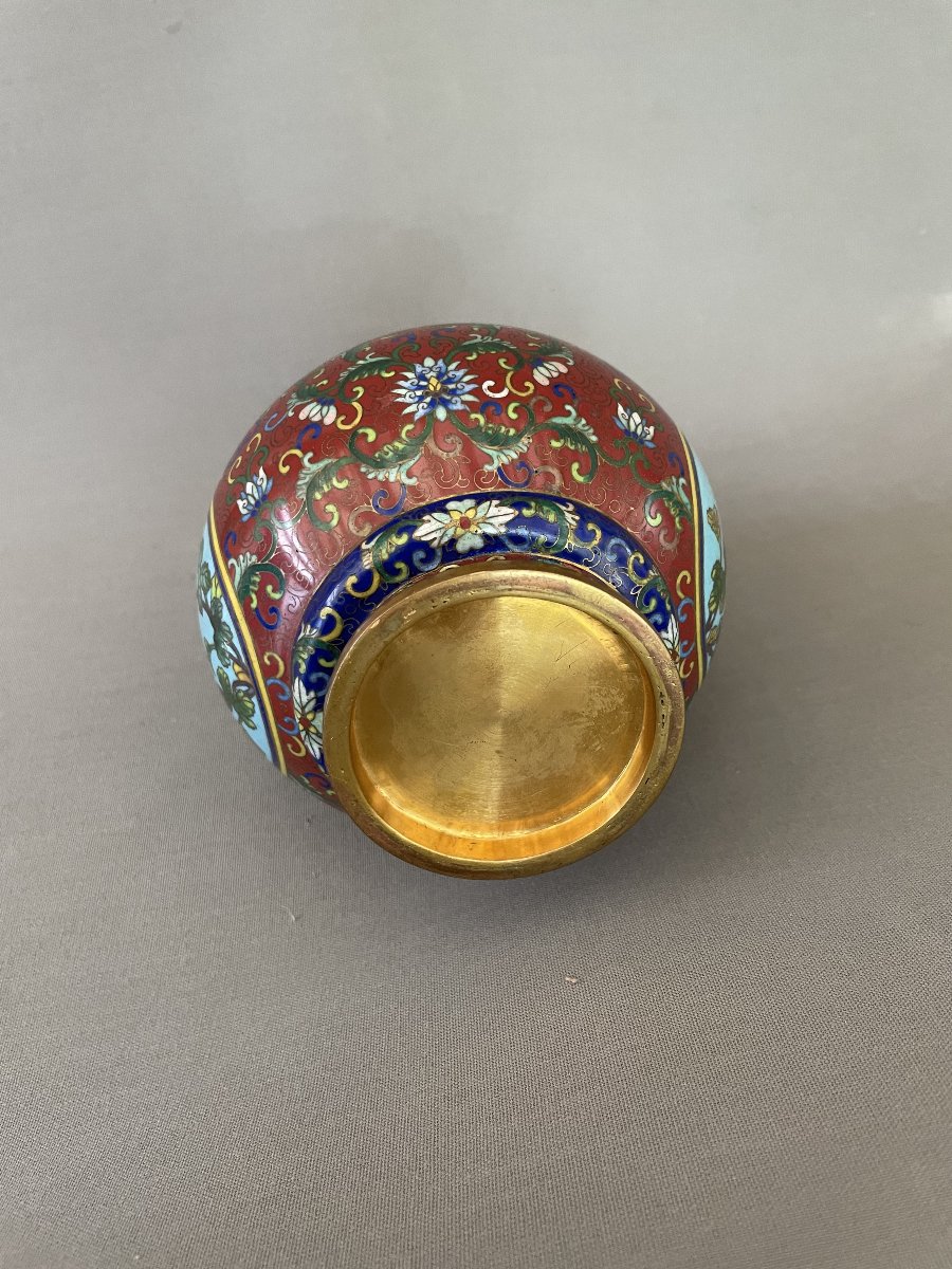 Vase en cloisonné, Chine, XIXe-photo-5