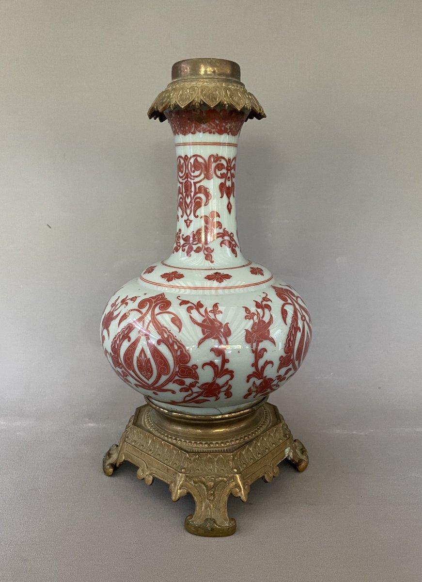 Lampe Napoléon III en opaline