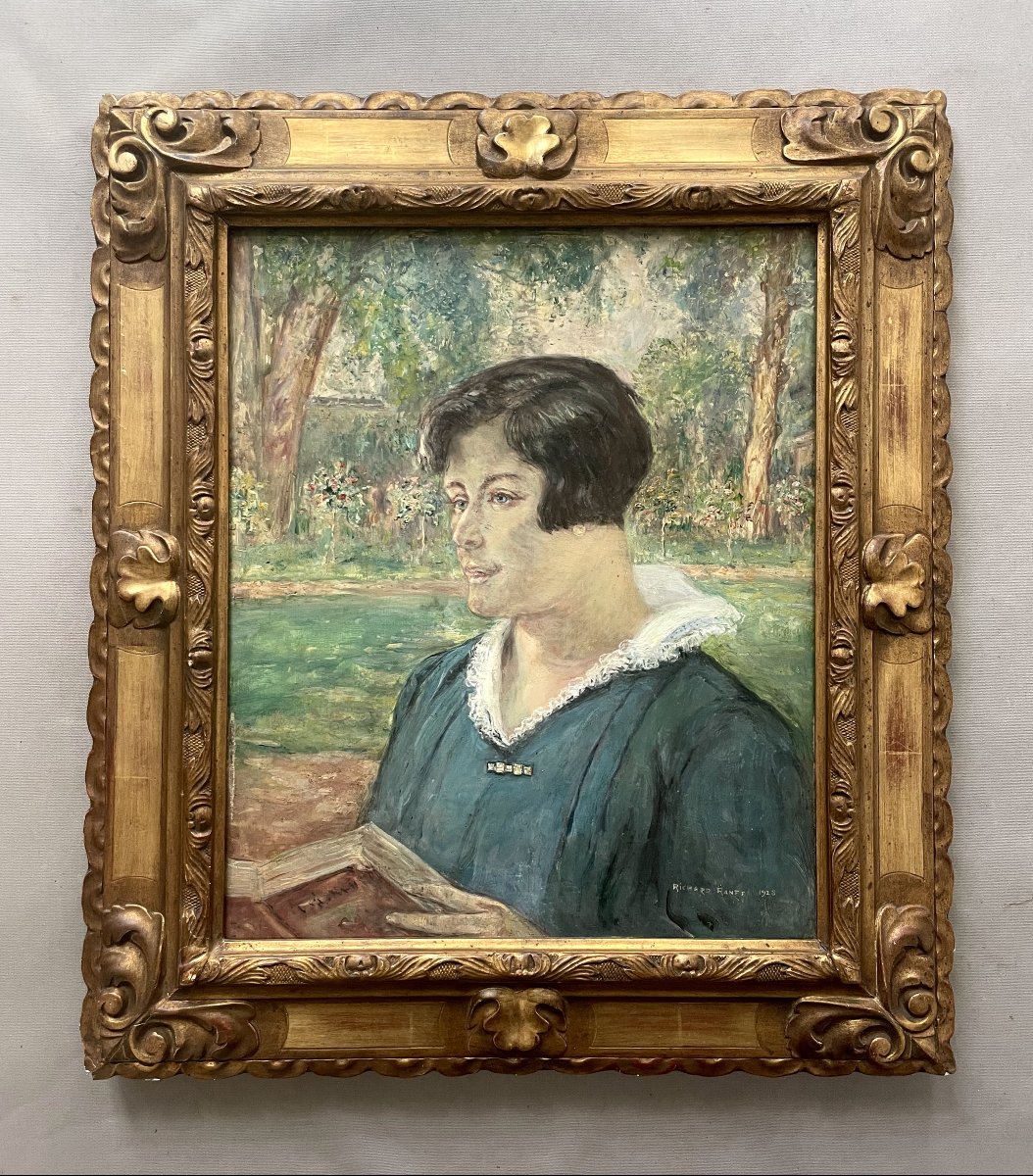 Richard Ranft, Portrait Of A Woman In The Garden