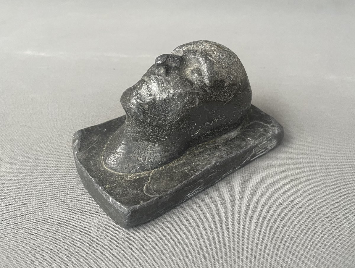 Sculpture en plomb, masque mortuaire de Napoléon?-photo-4