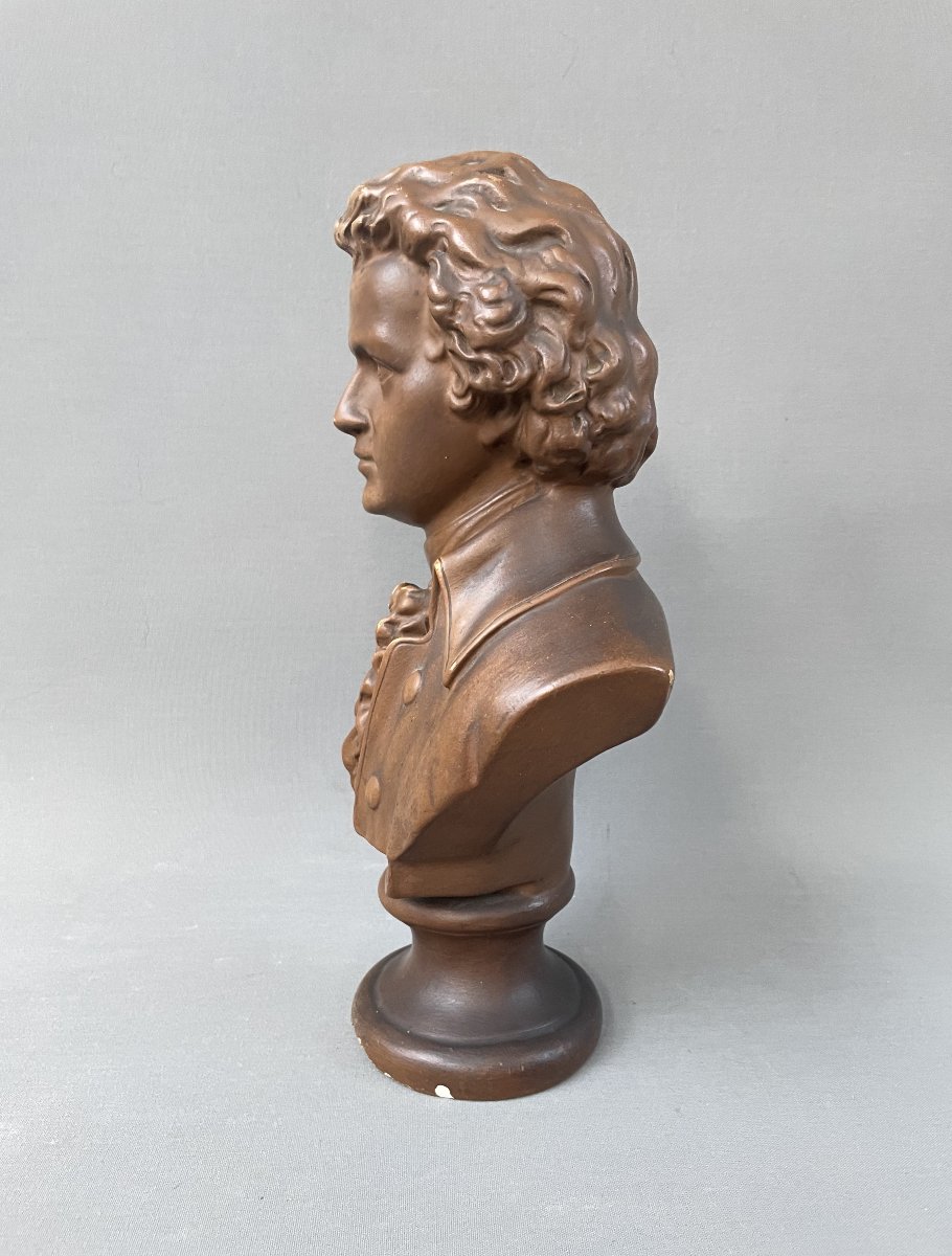 Patinated Plaster Bust Of Mozart-photo-4