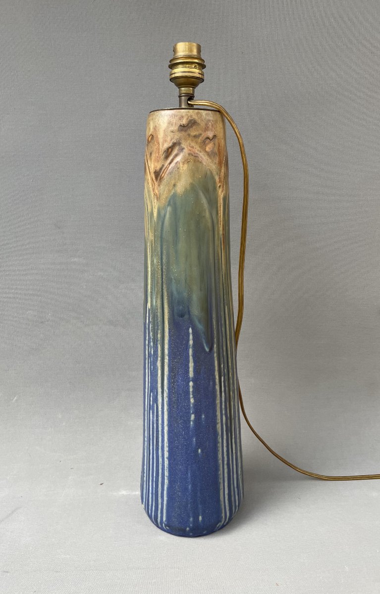 Gilbert METENIER, grand pied de lampe Art Nouveau-photo-2