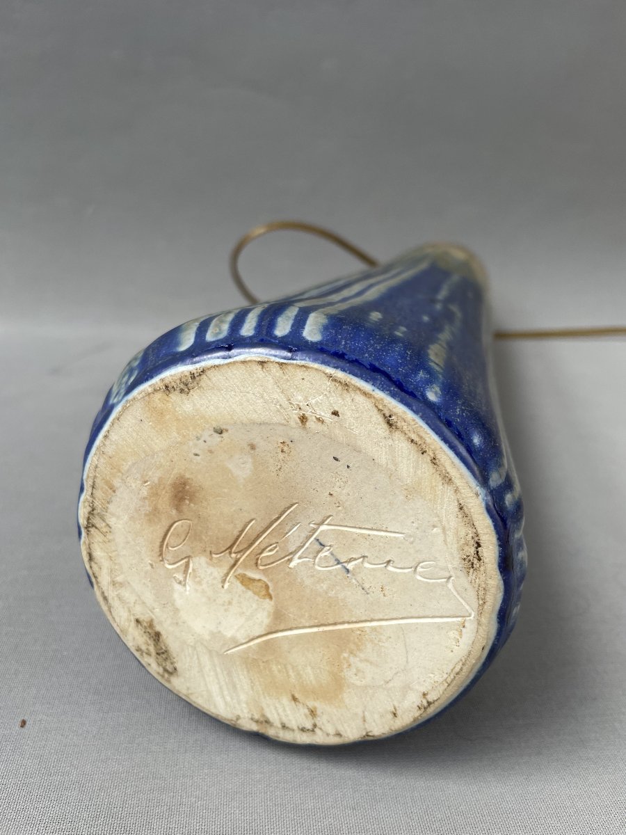 Gilbert METENIER, grand pied de lampe Art Nouveau-photo-1