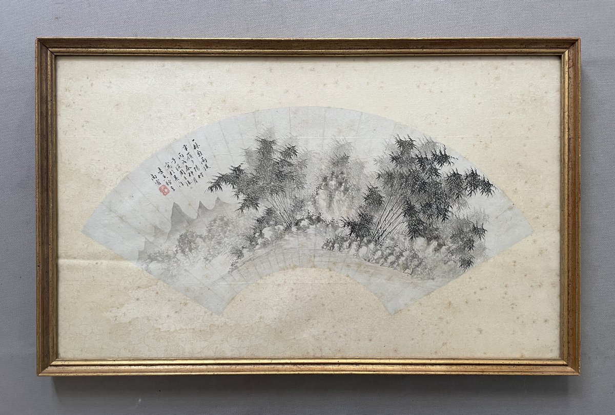 Paysage montagneux, lavis d'encre, Chine