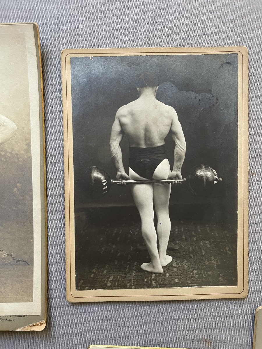 Weightlifting, Set Of 11 Vintage Photographs-photo-3