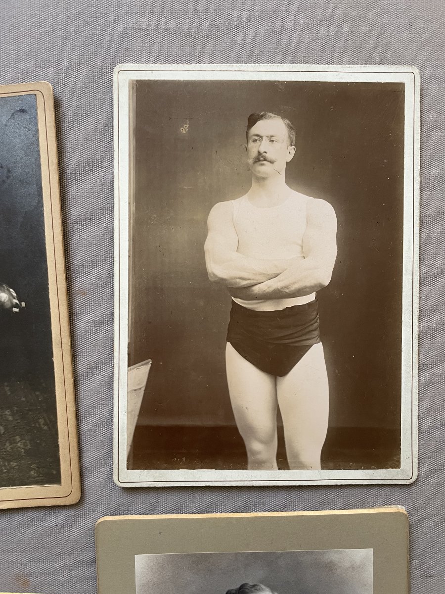 Weightlifting, Set Of 11 Vintage Photographs-photo-4