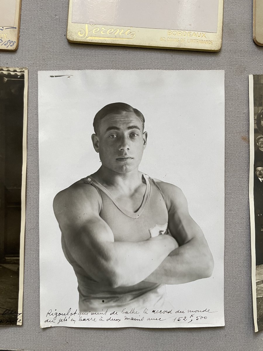 Weightlifting, Set Of 11 Vintage Photographs-photo-6