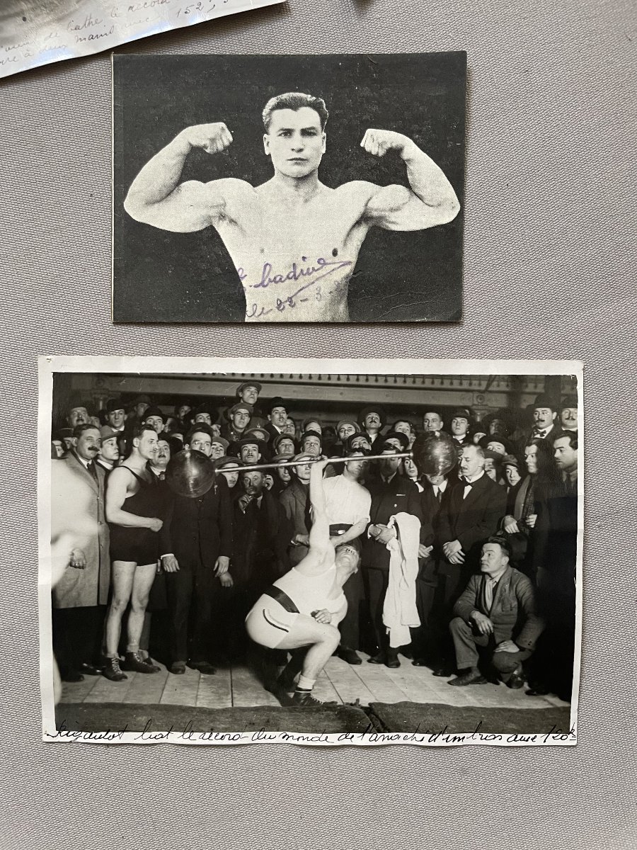Weightlifting, Set Of 11 Vintage Photographs-photo-7