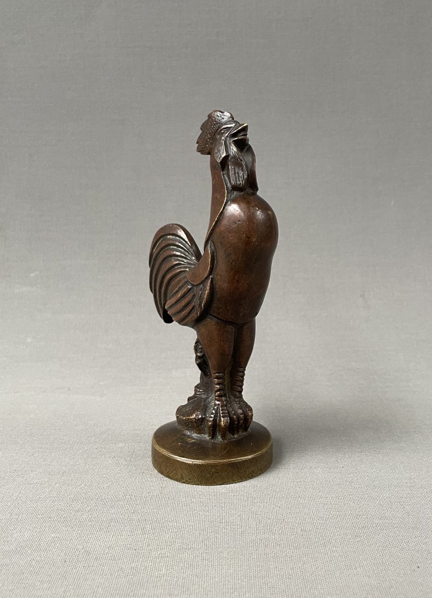 Coq Art Déco en bronze, mascote?-photo-2