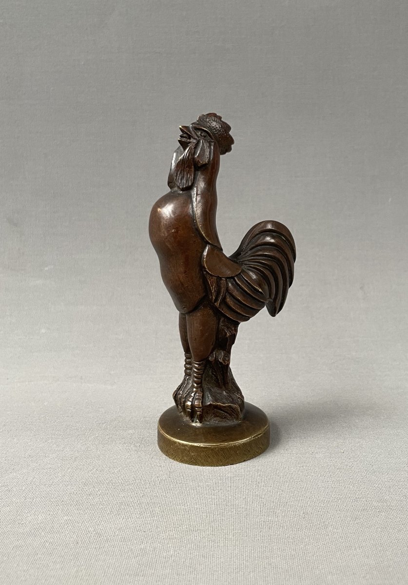 Coq Art Déco en bronze, mascote?-photo-3