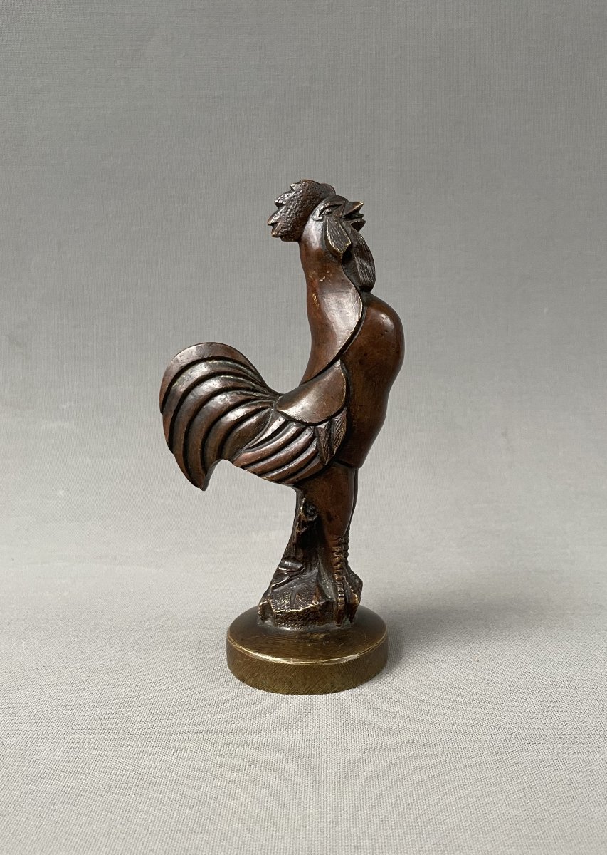 Coq Art Déco en bronze, mascote?