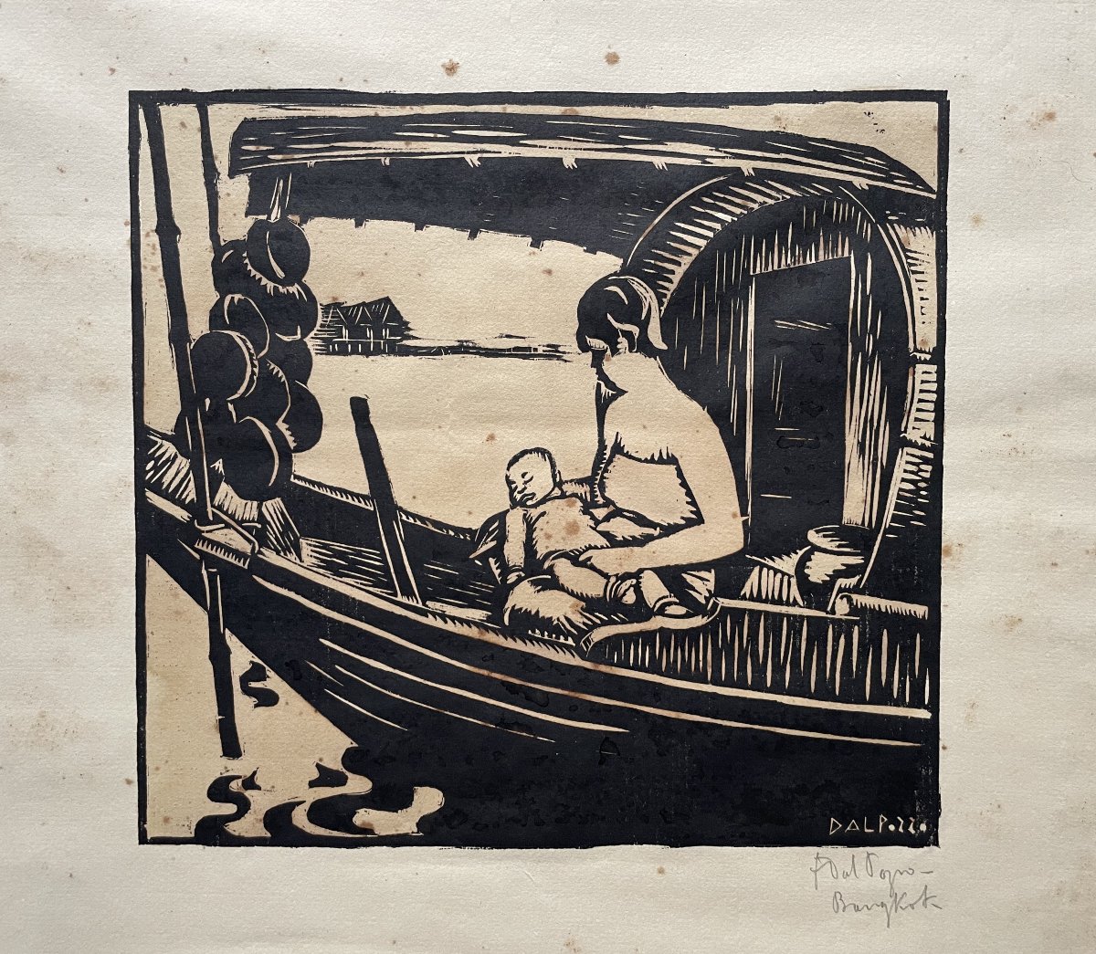 Francesco Dal Pozzo, Bangkok, gravure sur bois-photo-2