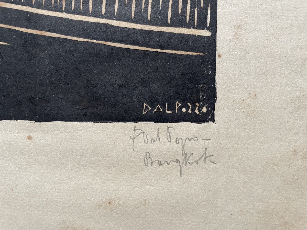 Francesco Dal Pozzo, Bangkok, gravure sur bois-photo-3