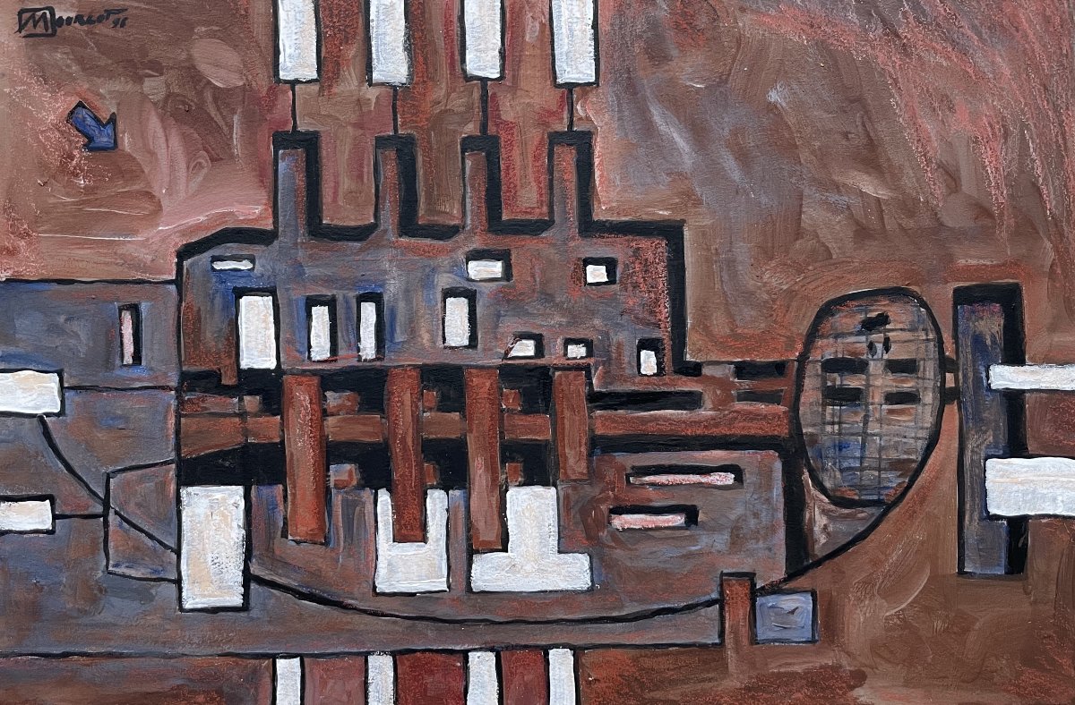Abstraction, Gouache Signed Mourlot 96-photo-2