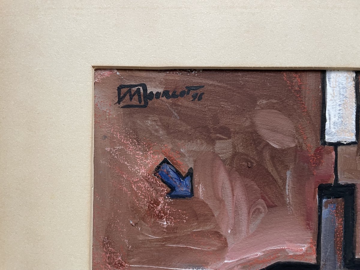 Abstraction, Gouache Signed Mourlot 96-photo-3