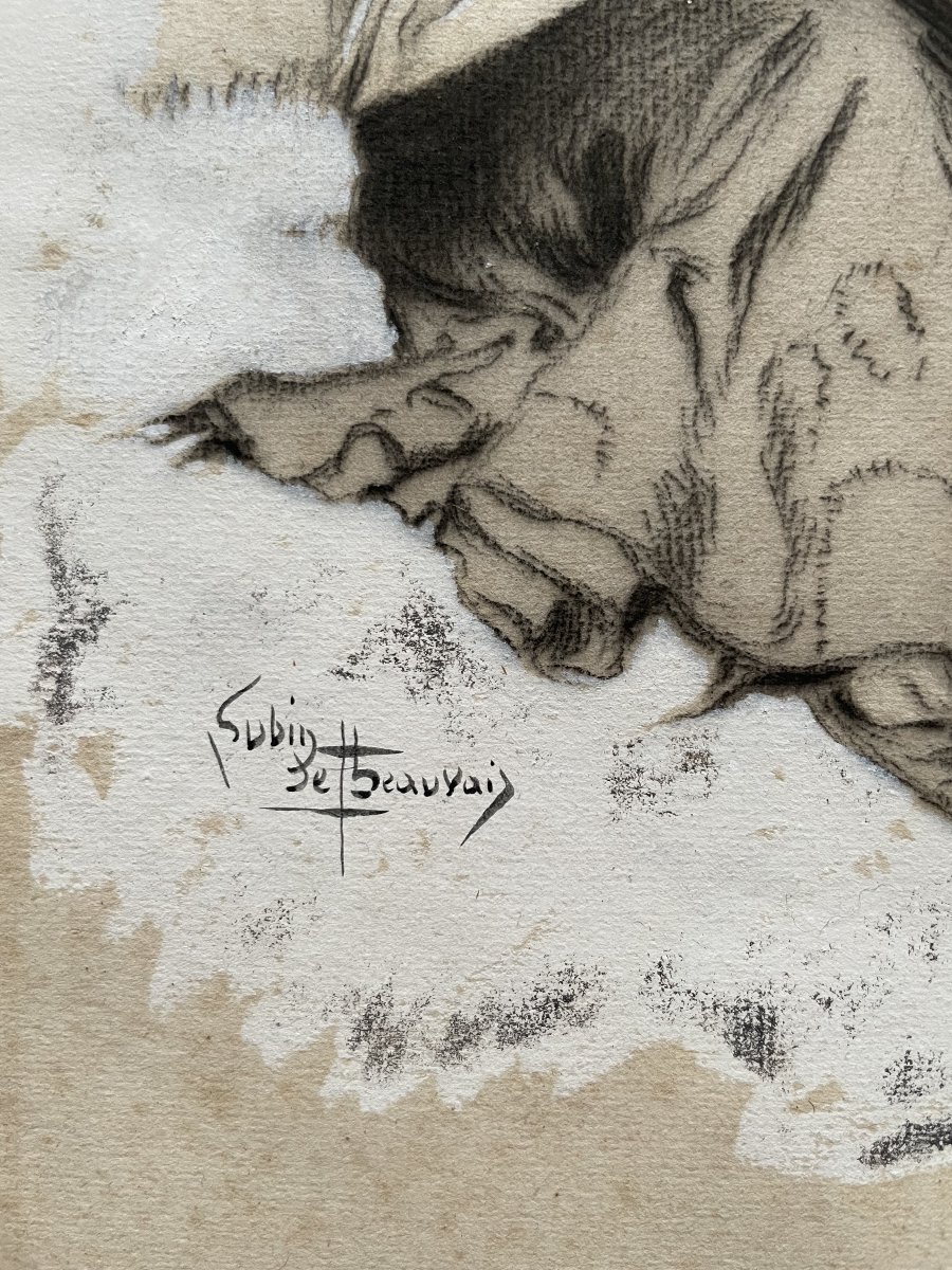 Mendiants, dessin signé Lubin DE BEAUVAIS-photo-4